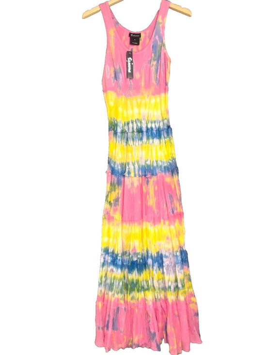 Dresses & Skirts - Seasons Pink Lemon Tie Dye Sleeveless Dress Size Medium